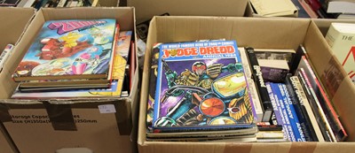 Lot 572 - Four boxes of mixed books mainly being annuals...
