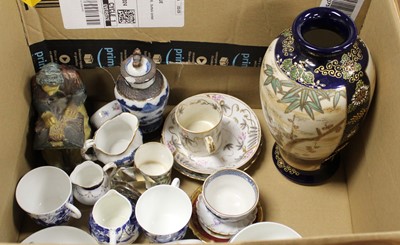 Lot 577 - One box of mixed china ware to include Chinese...