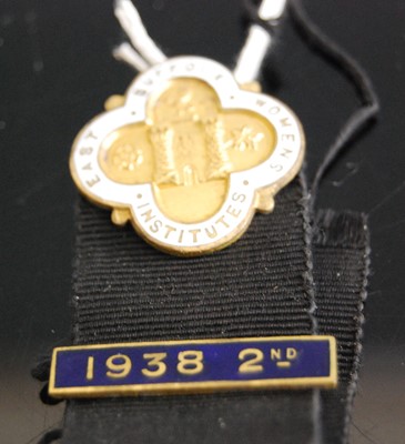 Lot 344 - A gilt metal and enamel pin badge for the East...