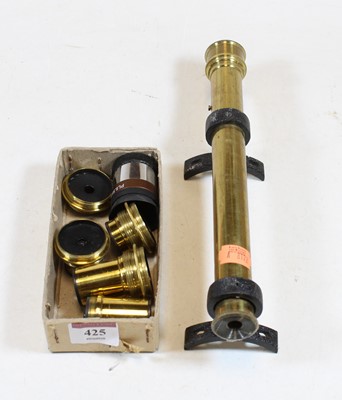 Lot 425 - Various lacquered brass microscope lenses