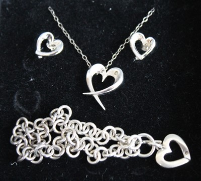 Lot 357 - A modern sterling silver diamond point set...