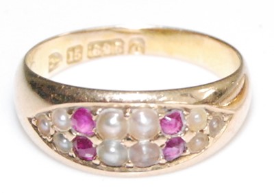 Lot 2660 - A late Victorian 15ct gold dress ring, having...