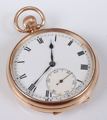 Lot 2540 - A George V gent's 9ct gold cased open face...