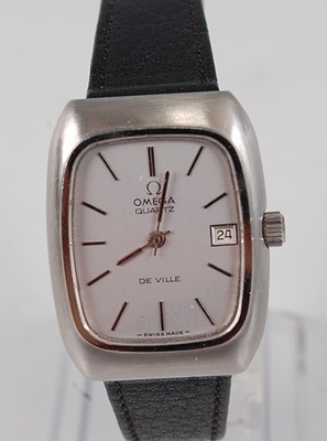 Lot 2545 - A lady's Omega DeVille brushed steel cased...