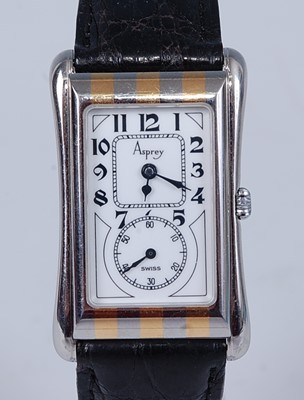 Lot 2554 - A gent's Asprey two-tone cased quartz tank...