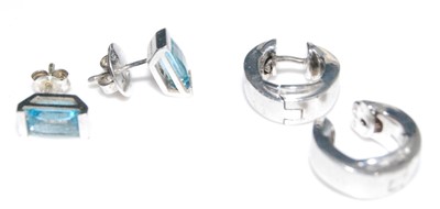 Lot 2560 - A cased pair of Mont Blanc silver and blue...