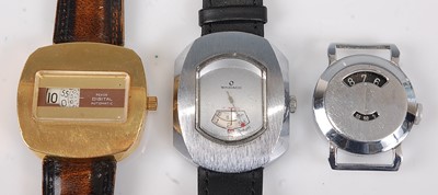 Lot 2628 - A Rexor gent's gold plated jump-hour 'digital'...