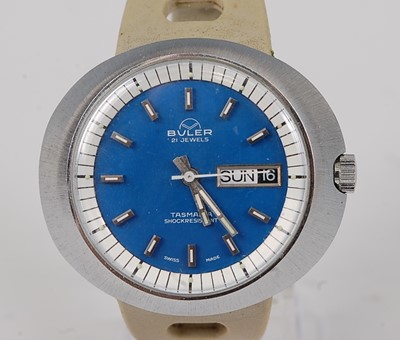 Lot 2694 - A gent's Buler Tasmania steel cased vintage...