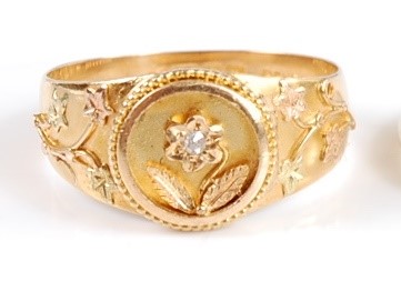 Lot 2662 - A Victorian style 18ct gold and diamond set...