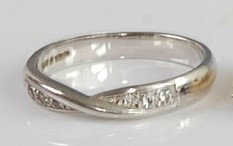 Lot 2687 - A contemporary platinum and diamond half...