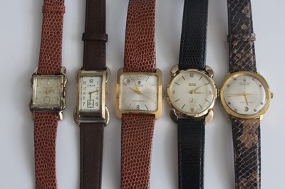 Lot 394 - Six various gents gold plated and gilt metal...