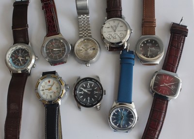 Lot 399 - A collection of gents steel cased fashion...