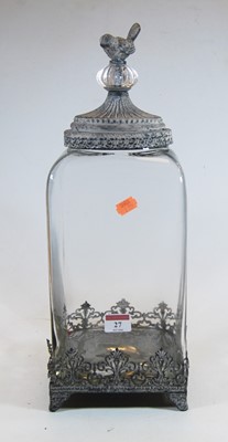 Lot 27 - A modern glass and galvanised metal mounted...