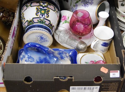 Lot 80 - A box containing a collection of ceramics to...