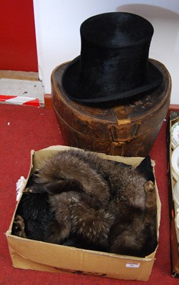 Lot 86 - A black Austin top hat, bearing a label for...