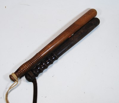 Lot 126 - A 19th century police truncheon, together with...