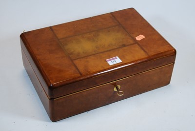 Lot 151 - A 20th century burr walnut humidor, width 32cm