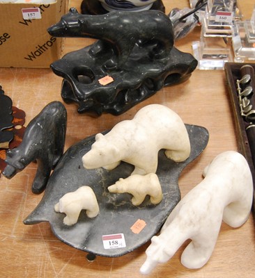 Lot 158 - A polished serpentine marble model of a polar...