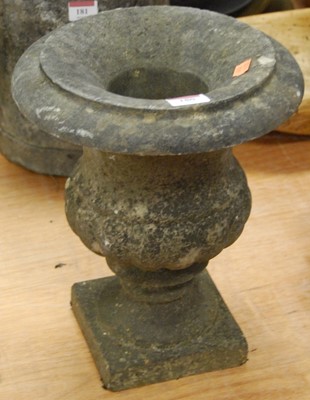 Lot 180 - A weathered marble campagna urn of typical...