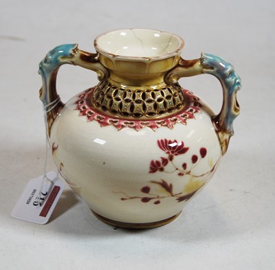 Lot 216 - An early 20th century Zolnay Pecs twin handled...