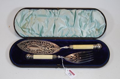 Lot 294 - A pair of late Victorian silver plated fish...
