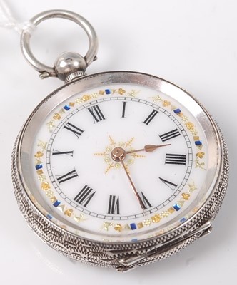 Lot 468 - A continental silver cased open faced pocket...