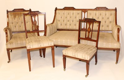 Lot 2471 - A Sheraton Revival mahogany and satinwood...