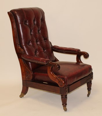 Lot 2523 - A French mahogany reclining armchair by...