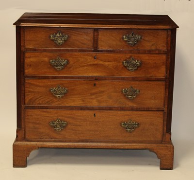 Lot 2481 - A George III mahogany squarefront chest,...