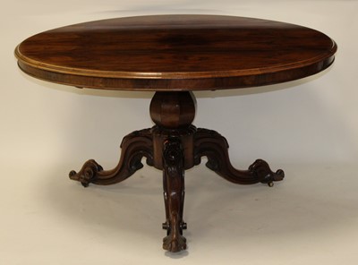 Lot 2482 - A mid-Victorian rosewood pedestal breakfast...