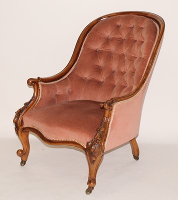 Lot 2504 - A Victorian mahogany spoonback nursing...