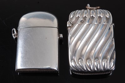 Lot 2071 - A late Victorian silver vesta, of plain...