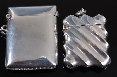 Lot 2099 - An Edwardian silver vesta, of plain...
