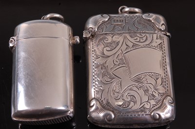 Lot 2103 - A late Victorian silver vesta, of plain...