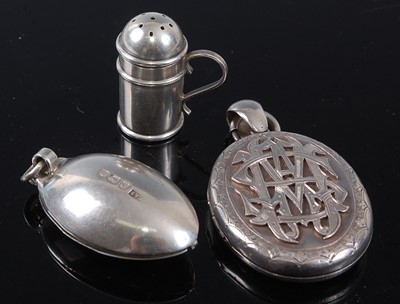 Lot 2106 - A George V silver folding double-ended...