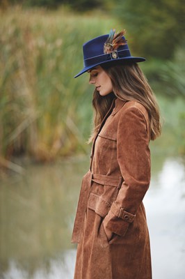 Lot 54 - Hicks & Brown Fedora and Suede Clutch Bag from...