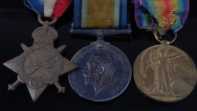 Lot 57 - A WW I trio to include 1914-15 Star, naming...