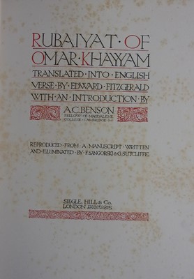 Lot 2015 - FITZGERALD, Edward, Rubaiyat of Omar Khayyam....