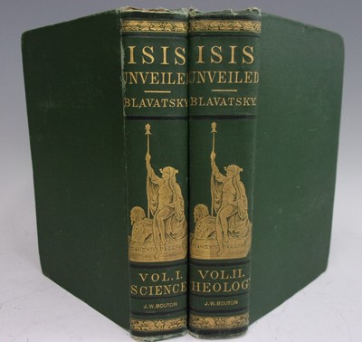 Lot 2024 - BLAVATSKY, H.P.  Isis Unveiled. J.W. Bouton,...