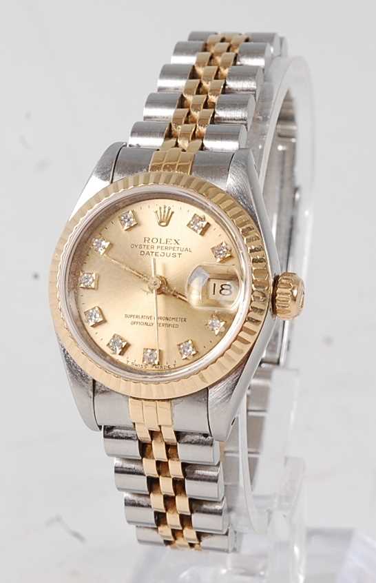 Lot 2307 - A lady's Rolex Oyster Perpetual bi-metal...