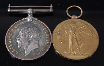 Lot 136 - A WW I British War and Victory duo, naming GS -...