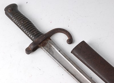 Lot 153 - A French Model 1866 chassepot bayonet, the...