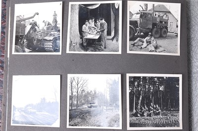Lot 70 - A post WW II photograph album, the black and...