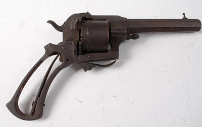 Lot 164 - A 19th century Belgian six shot revolver,...