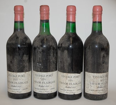 Lot 1256 - Taylor Fladgate Vintage Port, 1970, four...