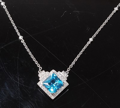 Lot 2245 - An 18ct white gold Boodle & Dunthorne blue...