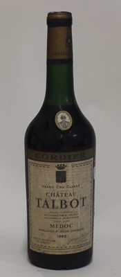 Lot 1039 - Château Talbot, 1962, Saint Julien, five bottles