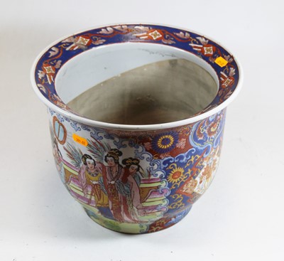 Lot 182 - A Japanese stoneware jardinière, decorated...