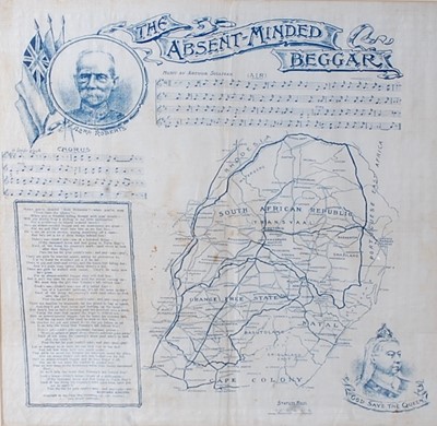 Lot 105 - A Boer War cotton handkerchief printed with...