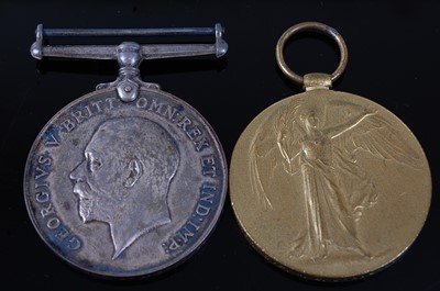 Lot 9 - A WW I British War and Victory pair, naming...